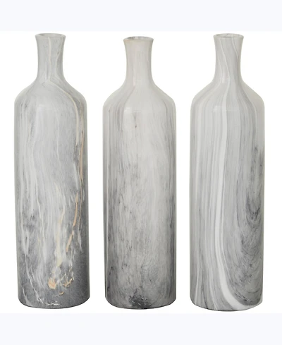 CosmoLiving by Cosmopolitan Set of 3 Multi Colored Stoneware Contemporary Vase, 3" x 13"