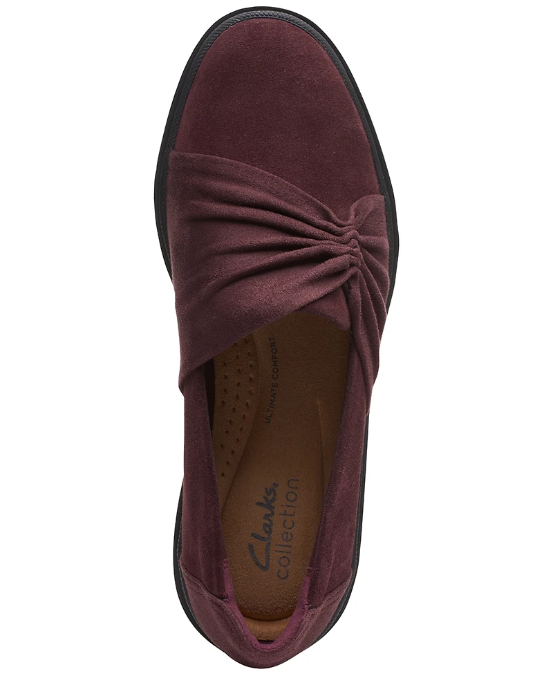 Clarks Women's Calla Style Ruched Slip-On Flats