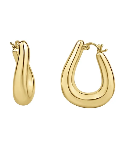 And Now This 18K Gold Plated Puff Hoop Earring