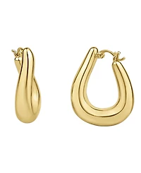 And Now This 18K Gold Plated Puff Hoop Earring
