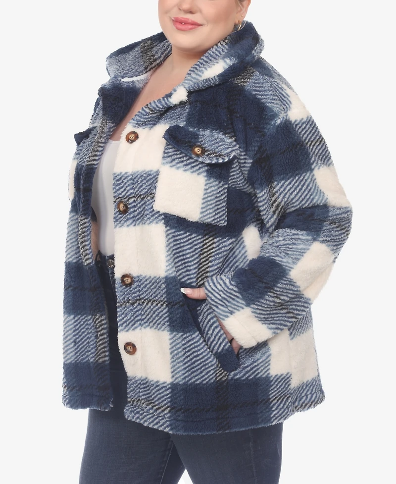 White Mark Plus Plaid Shacket Jacket