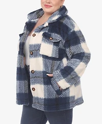 White Mark Plus Plaid Shacket Jacket