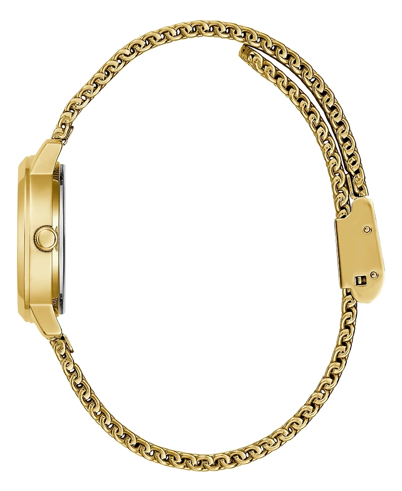 Guess Women's Gold-Tone Mesh Bracelet Watch 25mm