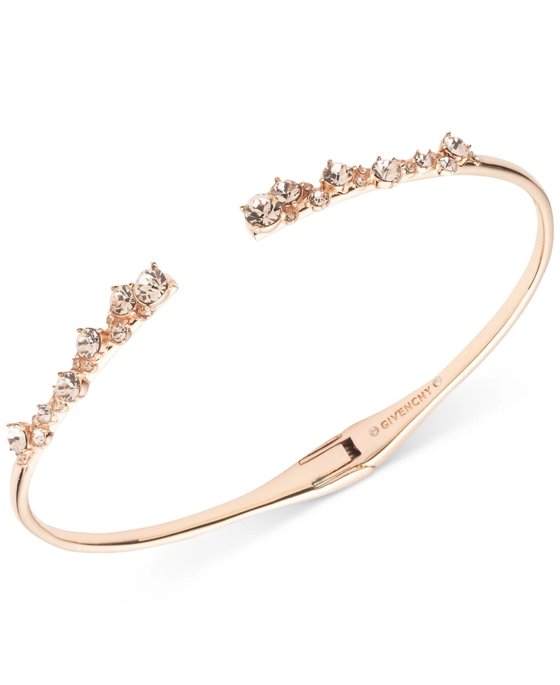 Givenchy Silver-Tone 2-Pc. Set Stone Scatter Cluster Cuff Bangle Bracelet & Matching Drop Earrings