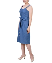 Ny Collection Petite Sweetheart Neck Chambray Sundress