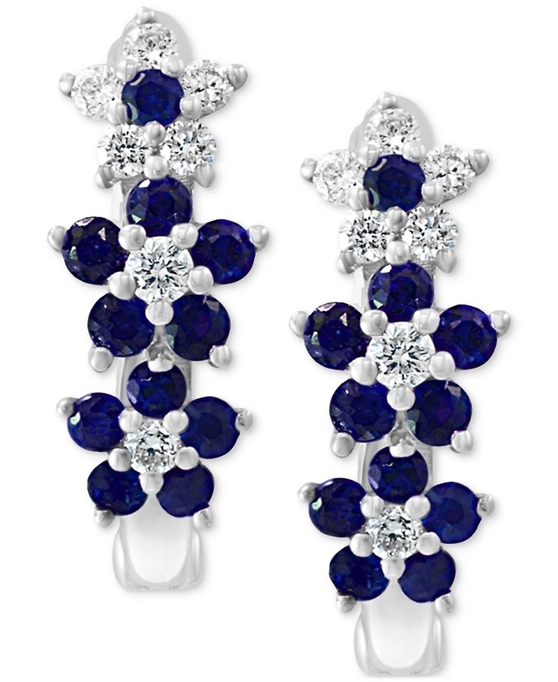 Lali Jewels Ruby (3/8 ct. t.w.) & Diamond (1/8 Small Hoop Earrings 14k Rose Gold ( Also Sapphire)