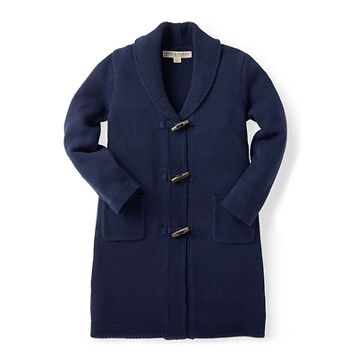 Hope & Henry Baby Girls Tunic Cardigan with Shawl Collar