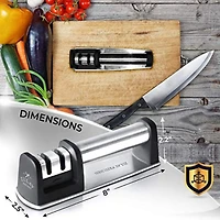 Zulay Kitchen Knife Sharpener & Cut-Resistant Glove (2-Stage Knife Sharpening)