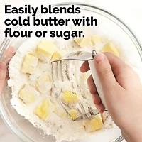 Zulay Kitchen Stainless Steel Dough Blender, Pastry Cutter, Heavy Duty Blender and Cutter with Blades