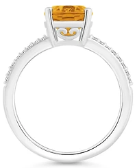 Macy's Women's Citrine (2-1/2 ct.t.w.) and Diamond (1/10 Ring Sterling Silver