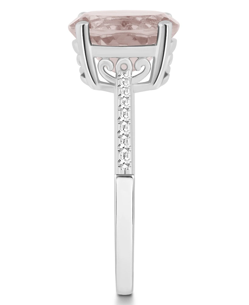 Macy's Women's Rose Quartz (2-1/2 ct.t.w.) and Diamond (1/10 Ring Sterling Silver
