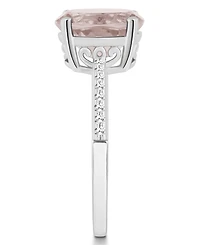 Macy's Women's Rose Quartz (2-1/2 ct.t.w.) and Diamond (1/10 Ring Sterling Silver