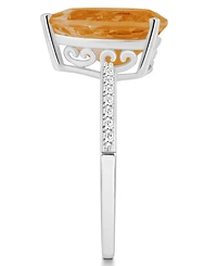 Macy's Women's Citrine (2-3/4 ct.t.w.) and Diamond (1/10 Ring Sterling Silver