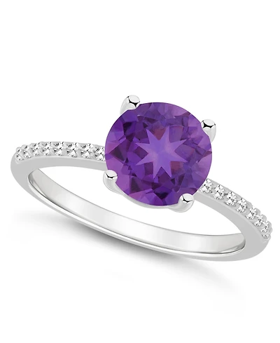 Macy's Women's Amethyst (1-3/4 ct.t.w.) and Diamond (1/10 Ring Sterling Silver