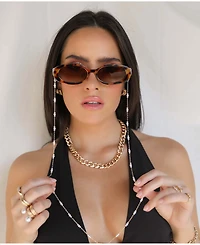 Ettika Women's 18k Gold Plated Imitation Pearl Moments Glasses Chain