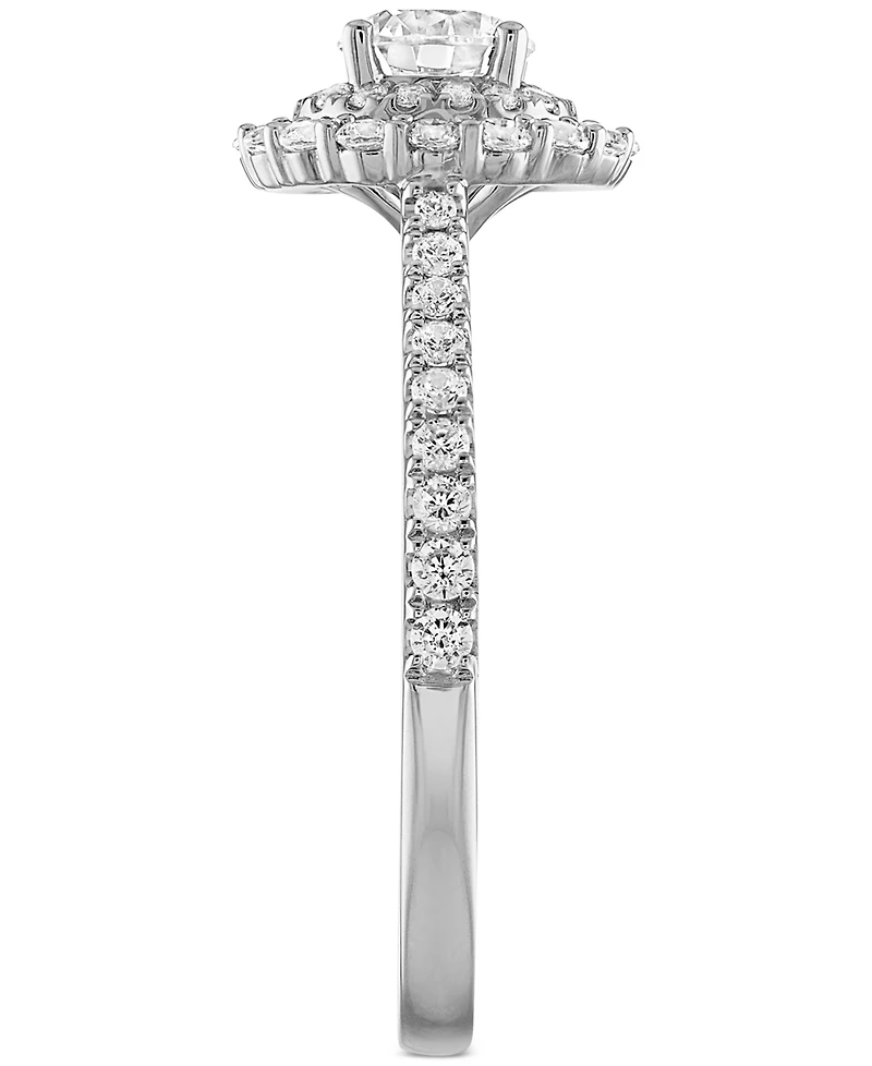 Alethea Certified Diamond Halo Engagement Ring (1 ct. t.w.) in 14k White Gold featuring diamonds with the De Beers Code of Origin, Created for Macy's
