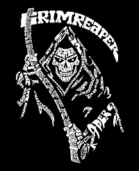 La Pop Art Men's Grim Reaper Word Short Sleeve T-shirt