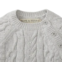 Hope & Henry Baby Boys Organic Cable Knit Sweater Romper