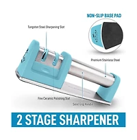 Premium Quality Knife Sharpener for Straight and Serrated Knives Stainless Steel Ceramic and Tungsten