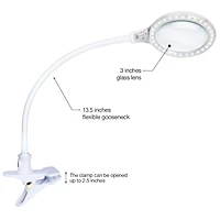 Brightech LightView Flex Led Clamp Magnifier Desk Lamp - (1.75x) 3 Diopter