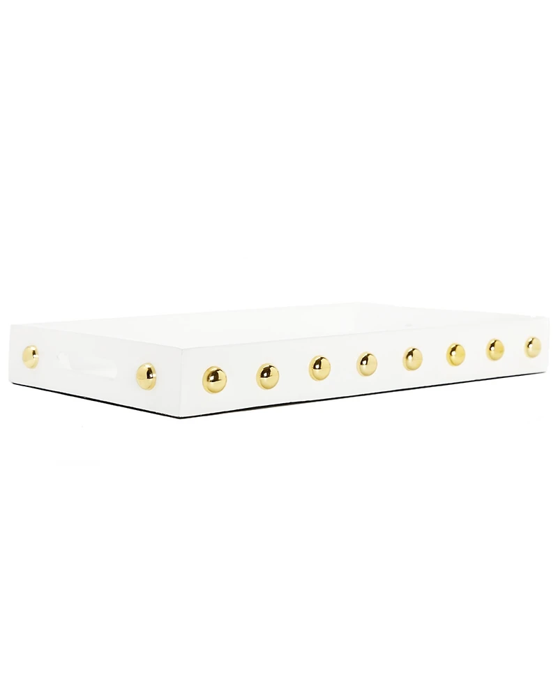 Classic Touch Decorative Serving Tray with Shiny Ball Design