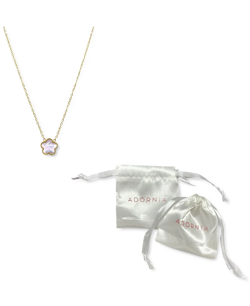 Adornia White Mother Of Pearl Clover Necklace