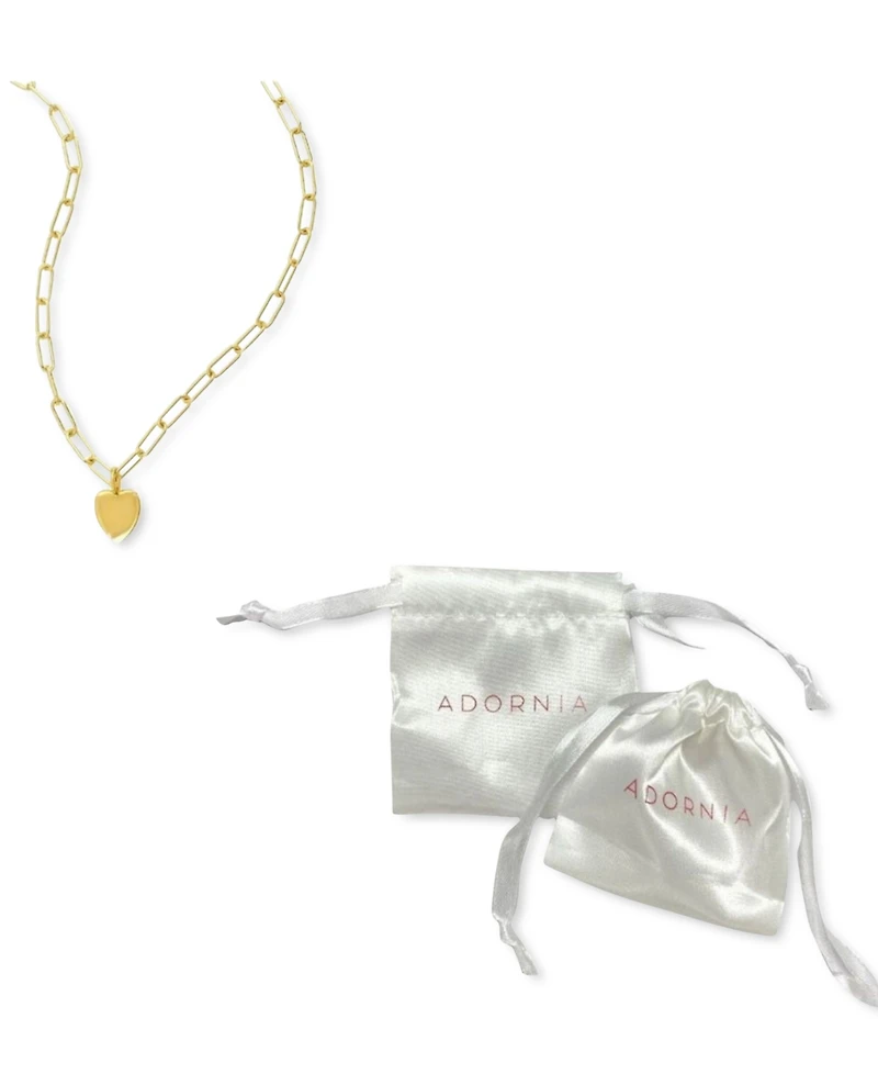 Adornia Paperclip Chain Necklace with Heart