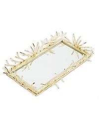 Classic Touch Rectangular Decorative Mirror Tray Design Border 16" x 9"