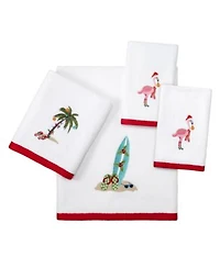 Avanti Flamingo Jingle Holiday Cotton Bath Towels