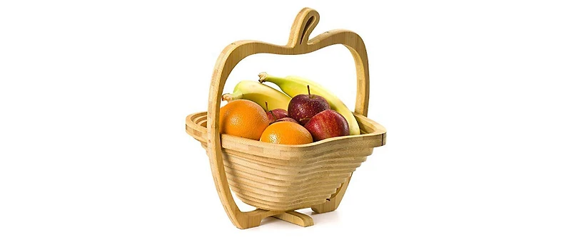 Bonnie & Pop Dried Fruit Apple Tray, Trivet, and Fruit Basket