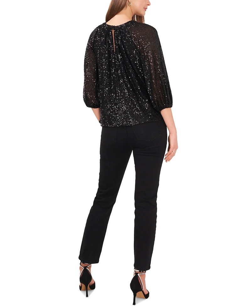 Vince Camuto Women's Keyhole Detail Raglan Sleeve Top