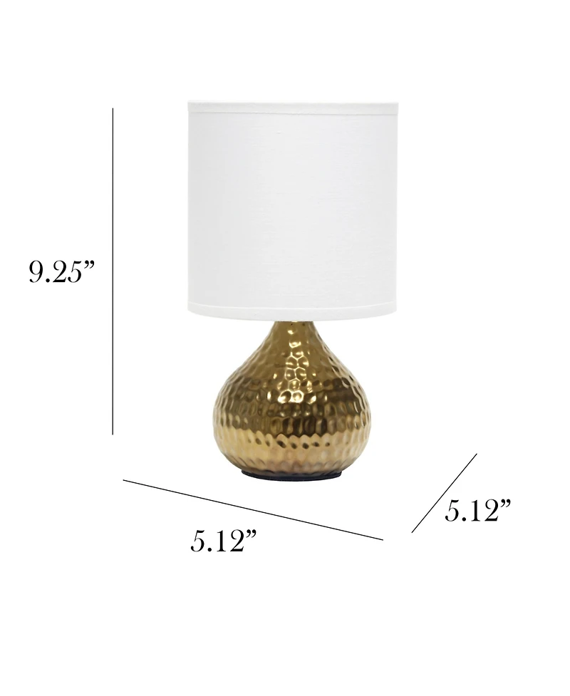 Simple Designs Hammered Drip Mini Table Lamp