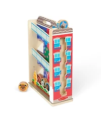 Melissa and Doug Go Tots Wooden Town House Tumble with 3 Piece Disks Set