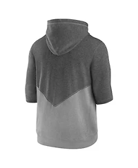Men's Nike Heathered Charcoal, Heathered Gray Cleveland Guardians Team Modern Arch 3/4 Sleeve Pullover Hoodie