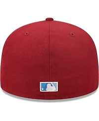 Men's New Era Cardinal Los Angeles Dodgers 2020 World Series Air Force Blue Undervisor 59FIFTY Fitted Hat