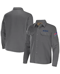 Men's Nfl x Darius Rucker Collection by Fanatics Gray Buffalo Bills Canvas Button-Up Shirt Jacket