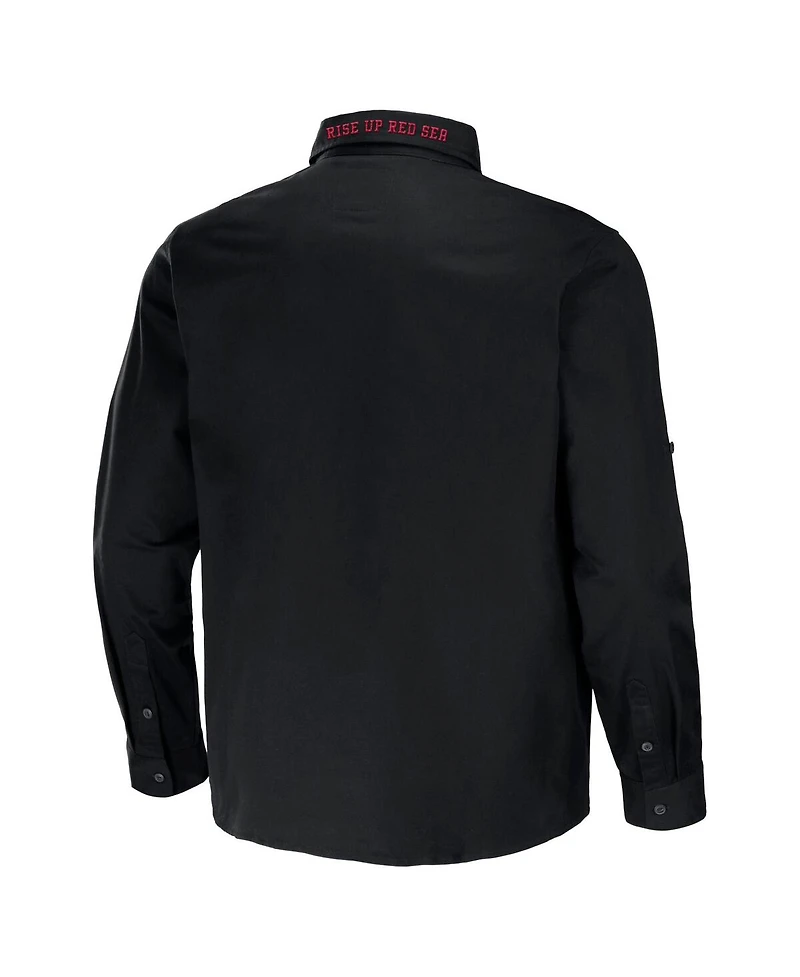 Men's Nfl x Darius Rucker Collection by Fanatics Black Arizona Cardinals Convertible Twill Long Sleeve Button-Up Shirt