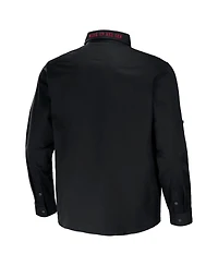 Men's Nfl x Darius Rucker Collection by Fanatics Black Arizona Cardinals Convertible Twill Long Sleeve Button-Up Shirt