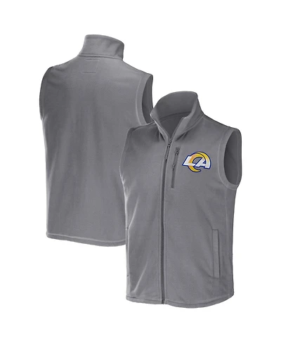 Men's Nfl x Darius Rucker Collection by Fanatics Gray Los Angeles Rams Polar Fleece Full-Zip Vest