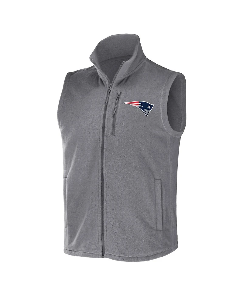 Men's Nfl x Darius Rucker Collection by Fanatics Gray New England Patriots Polar Fleece Full-Zip Vest