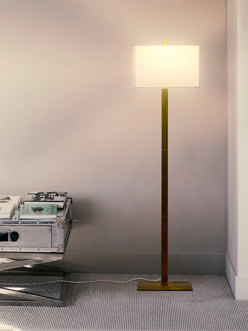 Stella 60" Led Standing Floor Lamp with Rectangular Shade