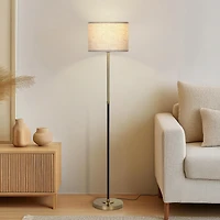 Emery Modern Led Standing Floor Lamp with White Drum Shade (60"), Bulb Included