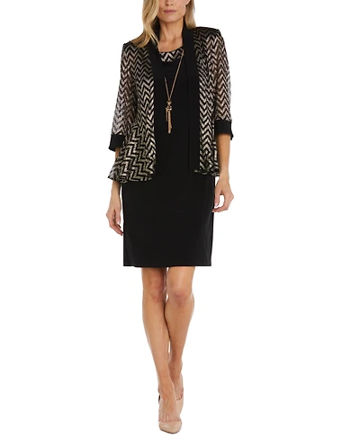 R & M Richards Women's Chevron Jacket & Sheath Dress