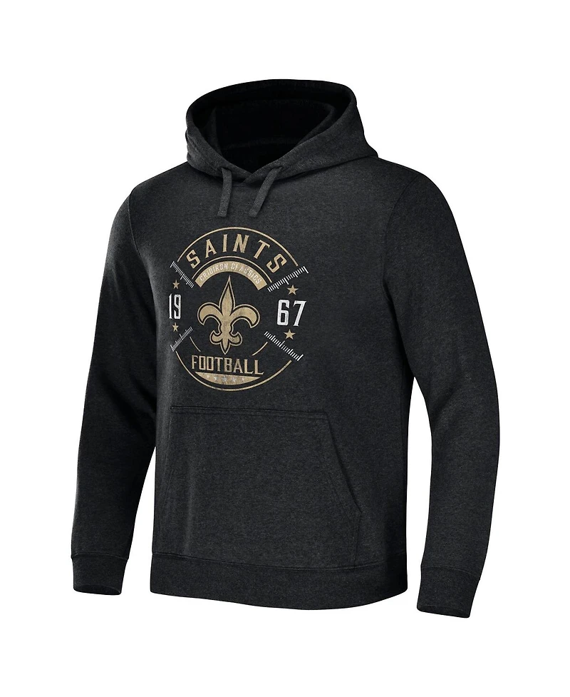 Men's Nfl x Darius Rucker Collection by Fanatics Heather Charcoal New Orleans Saints Radar Pullover Hoodie
