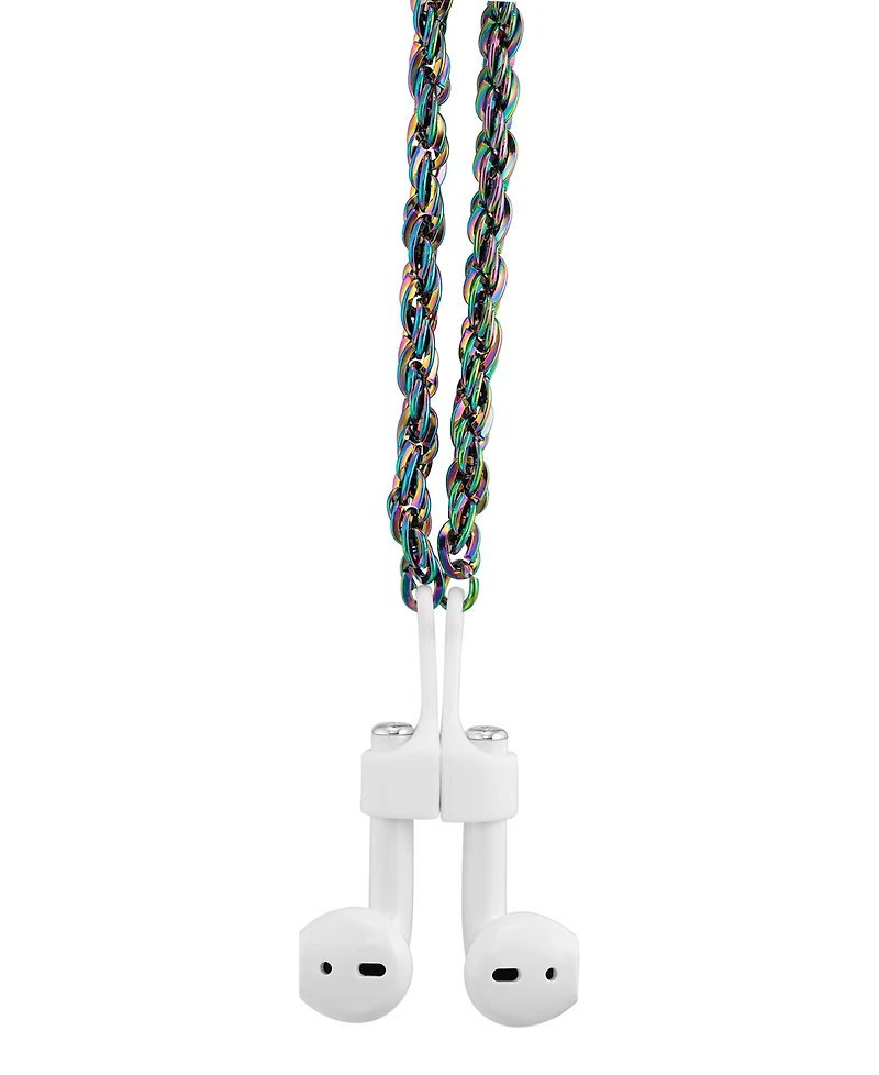Steve Madden Women's Rainbow Alloy Metal Chain designed for Apple AirPods and AirPods Pro