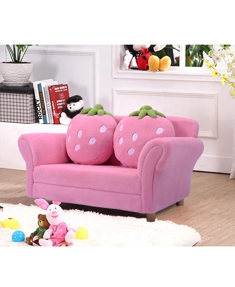 Kids Sofa Strawberry Armrest Chair Lounge Couch Children