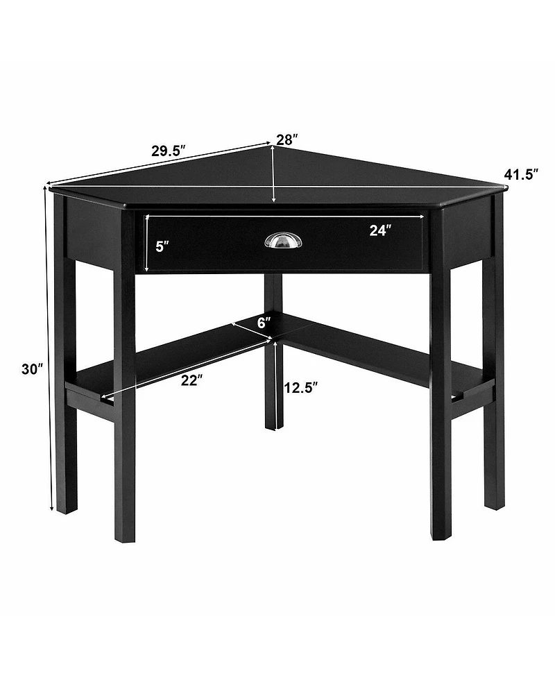 Corner Computer Desk Laptop Writing Table Wood Workstation