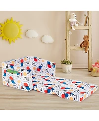 2-in-1 Convertible Kids Sofa to Lounger Flip-Out Chair