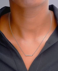 Wrapped Diamond Bar Pendant Necklace (1/6 ct. t.w.) 14K White Gold or Yellow Gold, 18" + 2" extender, Created for Macy's