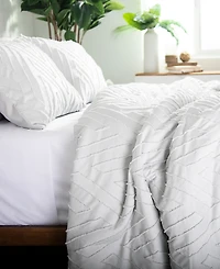 Southshore Fine Linens Chevron Clipped Jacquard 3-Pc. Comforter Set